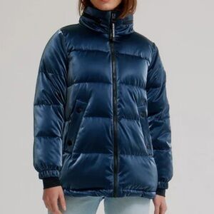 Old Navy Shiny Teal Puffer Jacket